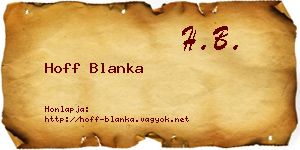 Hoff Blanka névjegykártya